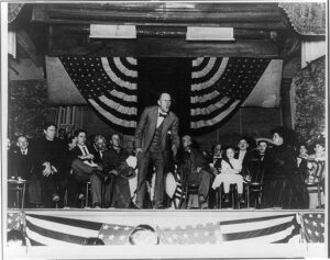 Eugene Debs delivering anti-war speech in 1918