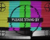 Vintage “Test Pattern” screen distorted into glitch art.