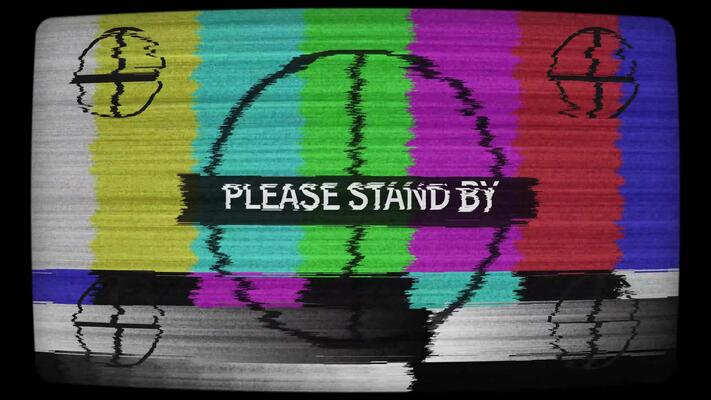 retro-tv-please-stand-by-test-pattern-screen-animation-with-glitch-noise-video Vintage “Test Pattern” screen distorted into glitch art.