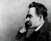 Friedrich Nietzsche black-and-white portrait